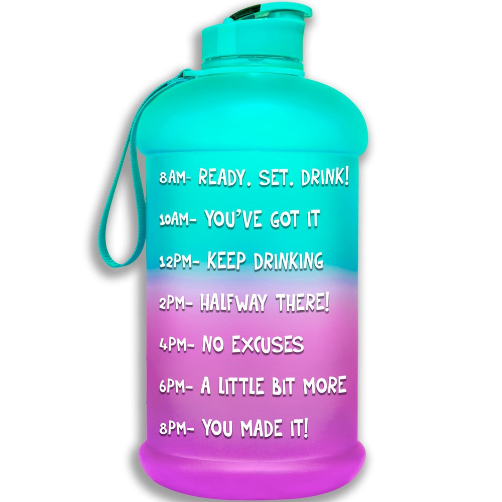 HydroMATE 64 oz Motivational Water Bottle with Straw Light Purple