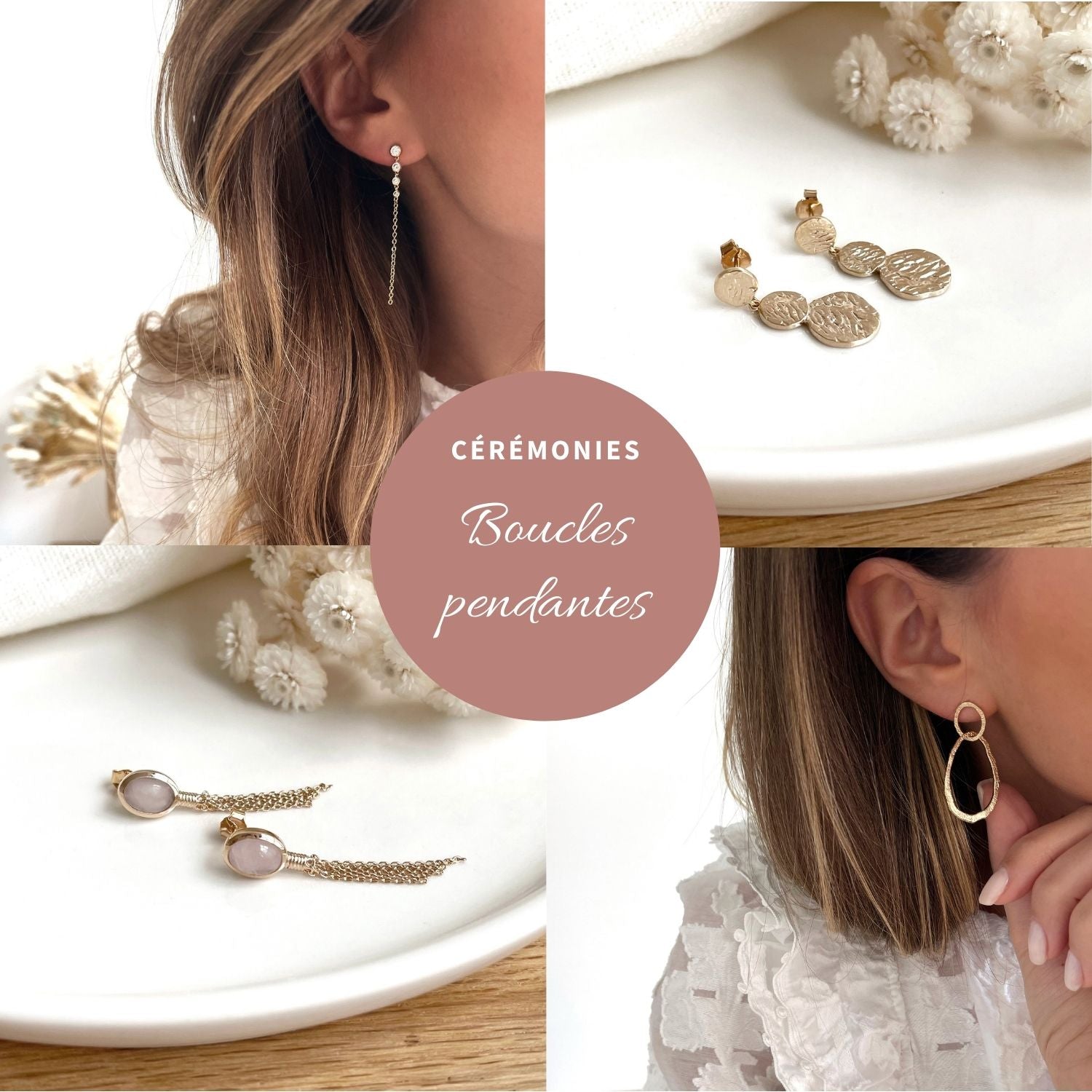 Boucles d'oreilles pendantes pour cérémonies