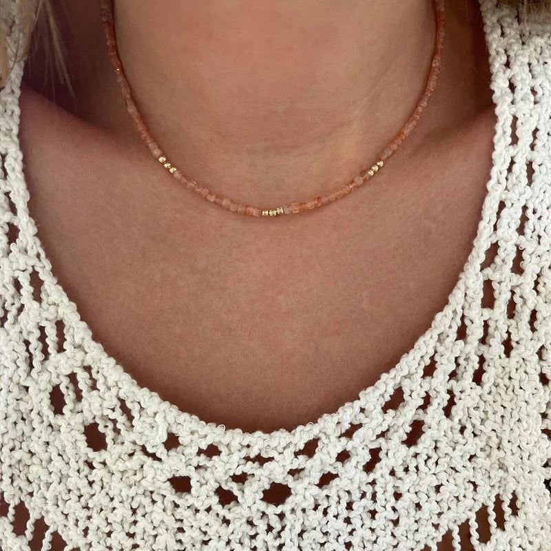 Hamin" stone choker necklace
