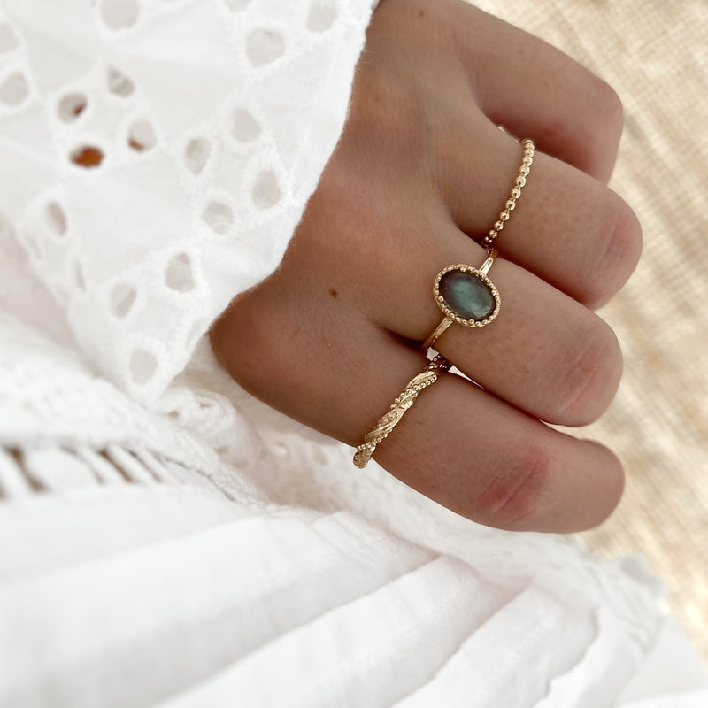 Labradorite stone ring