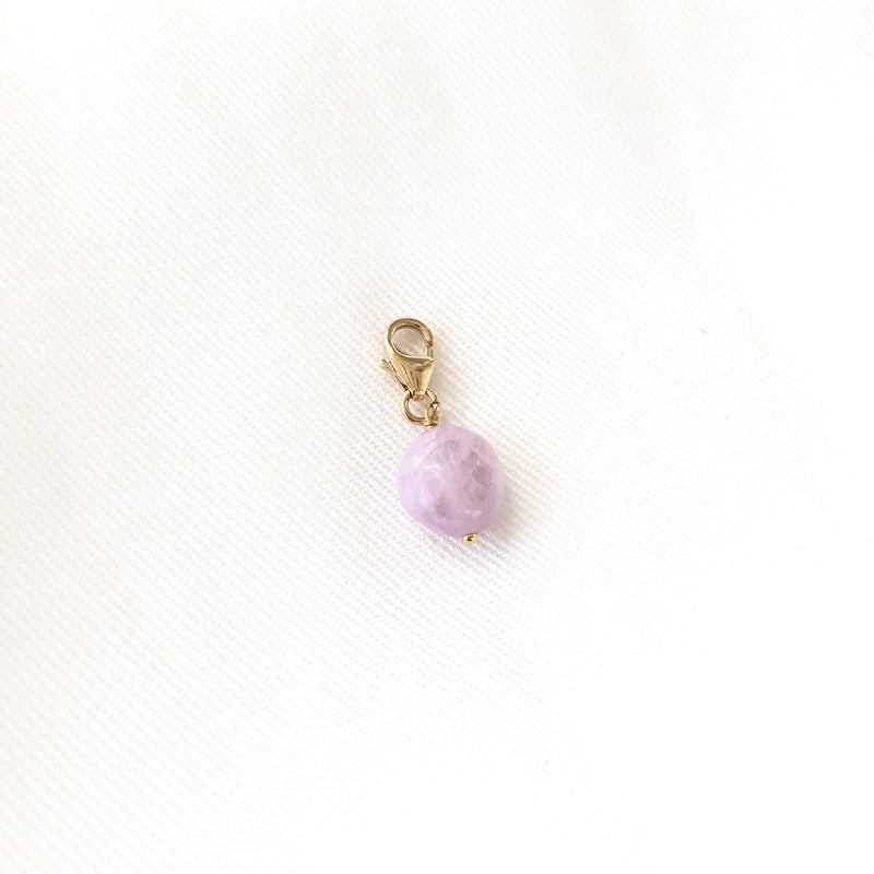 Kunzite stone charm pendant