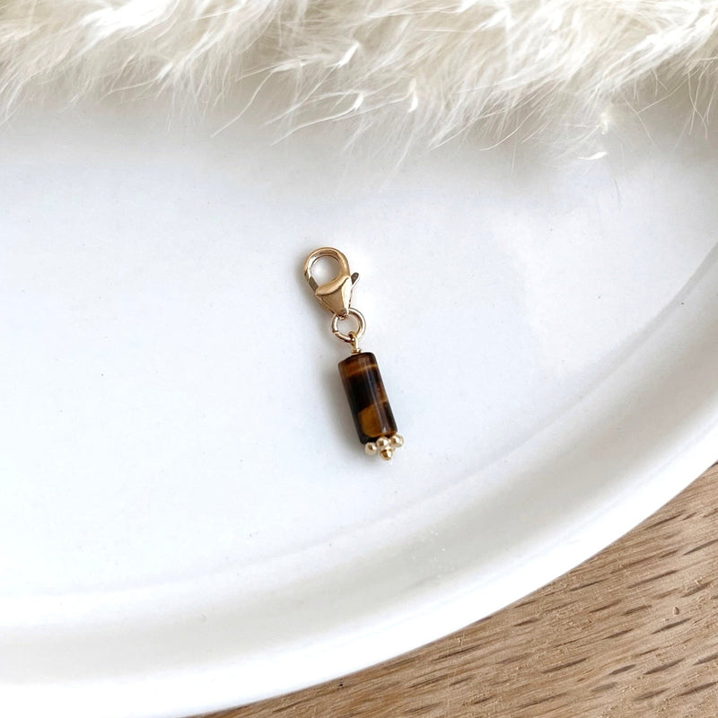 Tiger eye stone charm