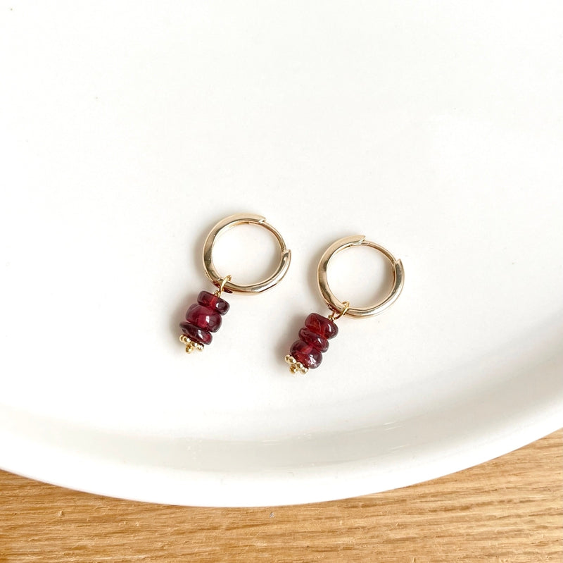 Garnet stone earrings