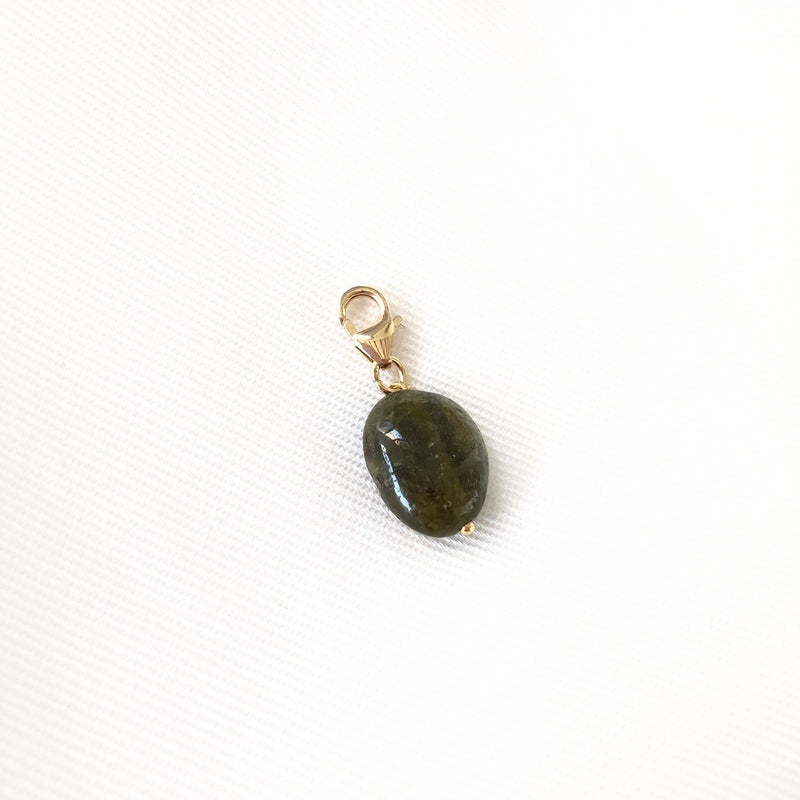 Green garnet stone charm pendant