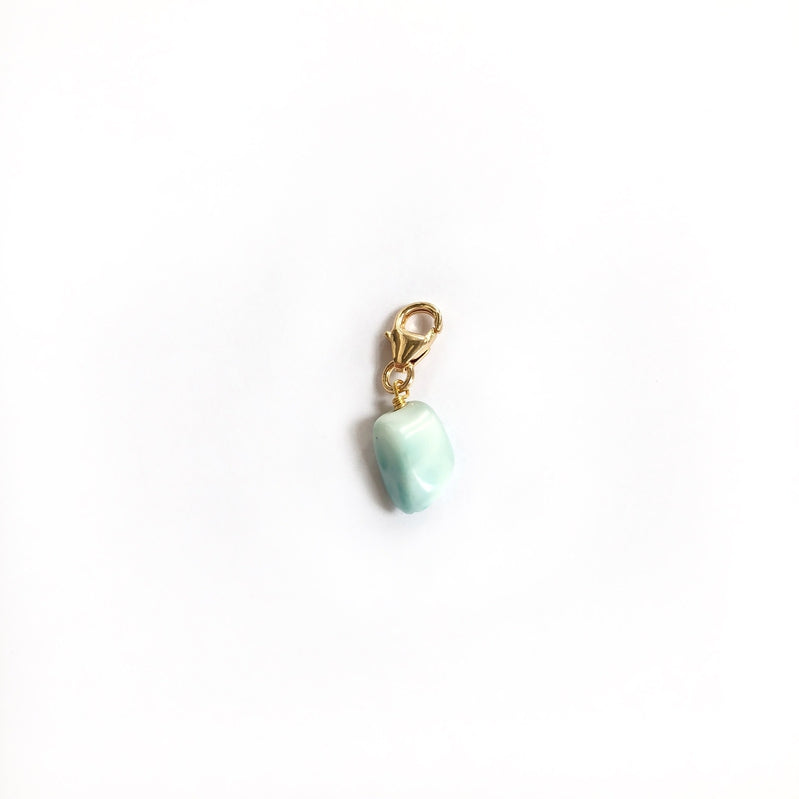 Larimar stone charm pendant