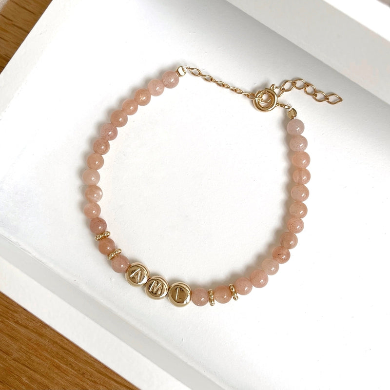 Personalized sunstone bracelet