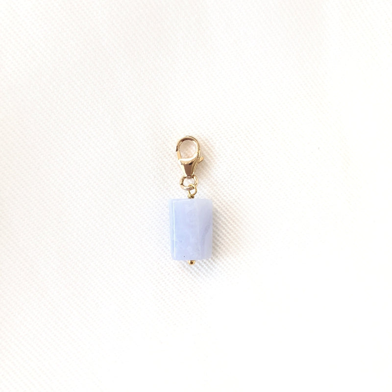 Chalcedony stone charm pendant