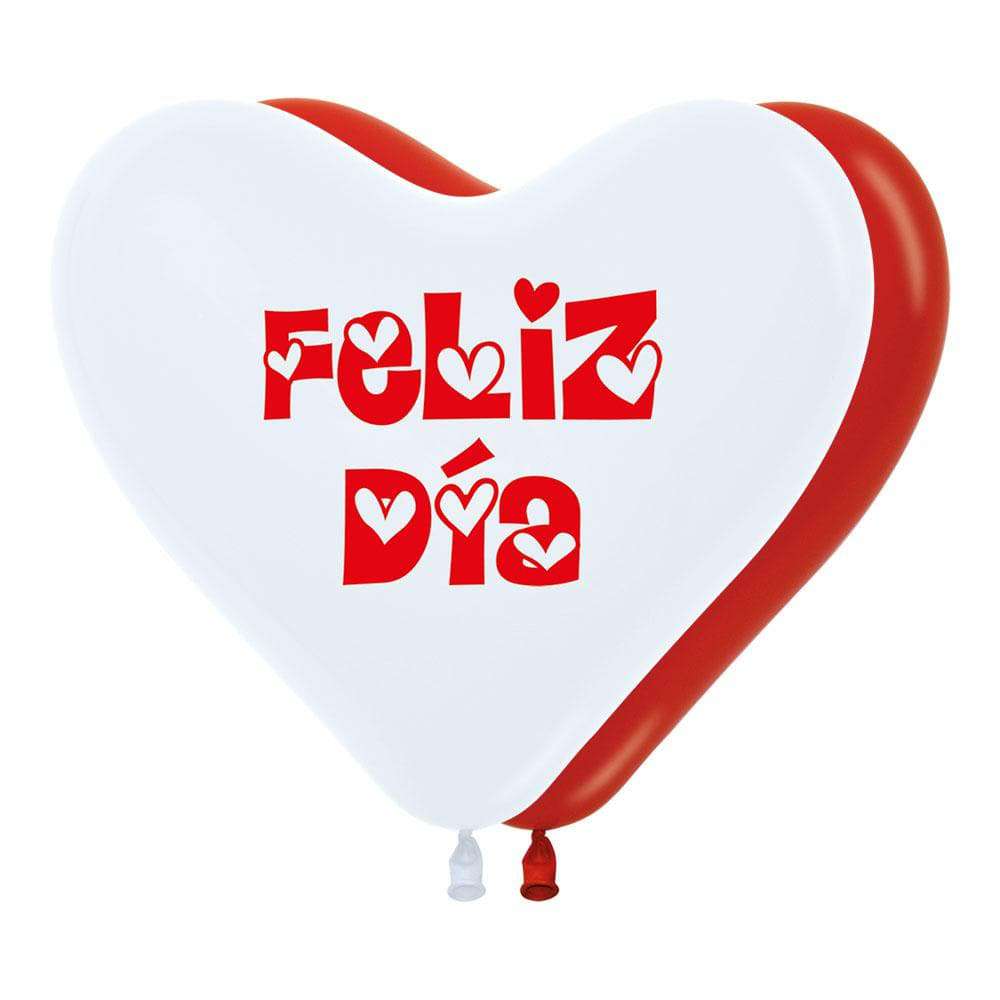 Globos en forma de Corazón Feliz Día Surtidos – LaPiñateria.com®