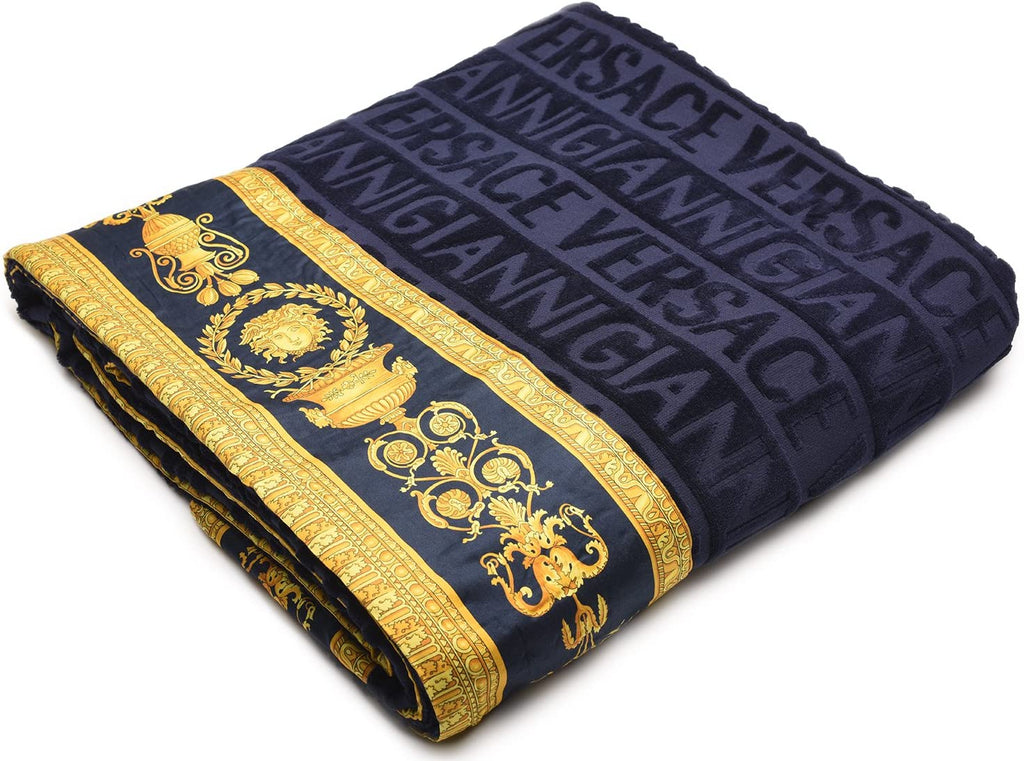 versace towel blue