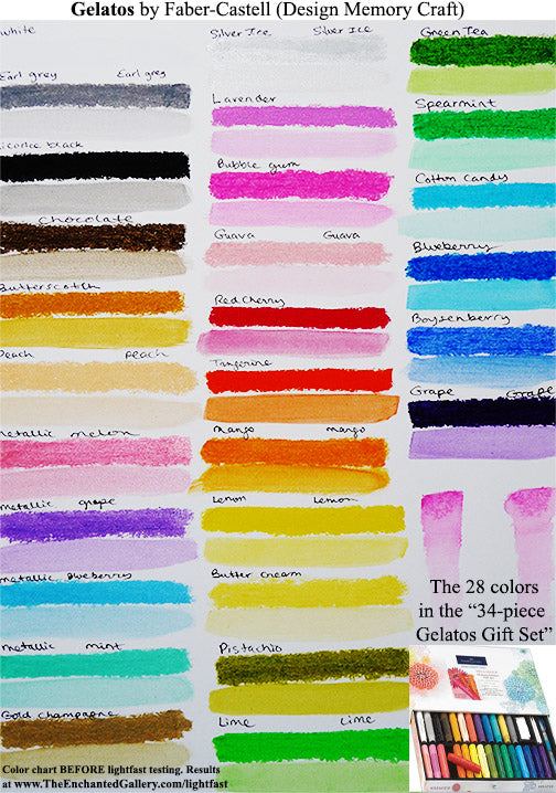 faber castell gelatos color chart watercolor lightfast testing