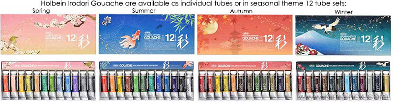 Holbein Irodori Artists Gouache - 12 Color Autumn Set - 15mL