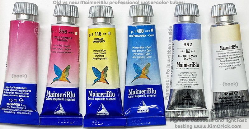 Maimeri Blu Watercolor Review, Lightfast Testing, Color Chart Swatch C