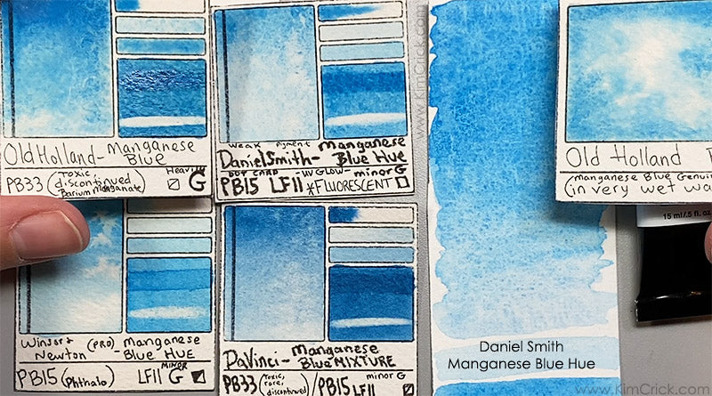 Manganese Blue hue daniel smith close match genuine pb33 pb15 phthalo blue replacement pigment