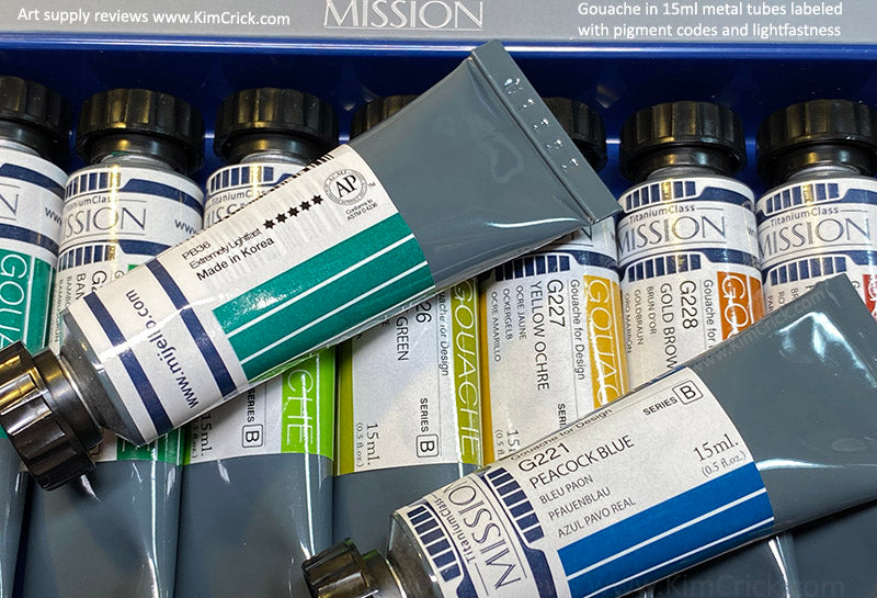 MISSION GOUACHE color chart mijello titanium class art supply review lightfast test