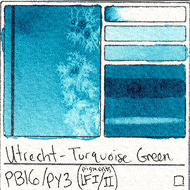 PB16 PY3 Utrecht Watercolor Turquoise Green Art Pigment Database