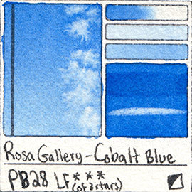 PB28 Rosa Gallery Watercolor Blue Cobalt Blue Pigment Database Color Chart Swatch Card