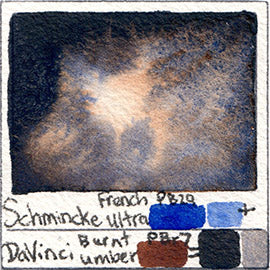 Schmincke French Ultramarine blue pb29 watercolor horadam how to mix black granulating color separation paint