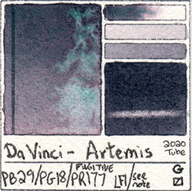 PB29 PG18 PR177 Da Vinci Artemis Moonglow Dupe Look-A-Like Watercolor