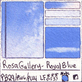 PB29 PW6 PW4 Rosa Gallery Royal Blue Watercolor Paint Pigment Database Handprint Color Chart