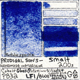 PB32 Prodigal Son's Handmade Watercolor Smalt 200s pigment art watercolor colour swatch card database resin lightfast