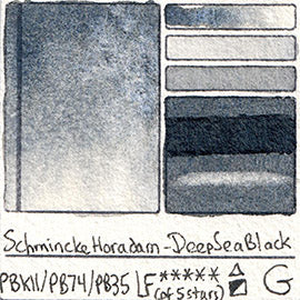 PBk11 PB74 PB35 Schmincke Professional Watercolor Deep Sea Black Granulating Special Edition