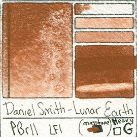 PBr11 Daniel Smith Watercolor Lunar Earth Color Pigment Granulating Swatch Database Card