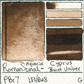 PBr7 Roman Szmal Aquarius Cyprus Burnt Umber Watercolor Pigment Swatch Database Card Color Art