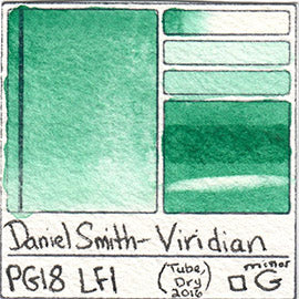 PG18 Daniel Smith Viridian Pigment Database Green Paint Swatch