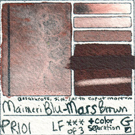 PR101 Maimeri Blu Watercolor Swatch Mars Brown database pigment hue color vibrant opaque