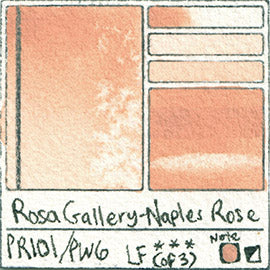 PR101 PW6 Rosa Gallery Naples Rose Watercolor Paint Pigment Database Handprint Color Chart