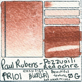 PR101 Paul Rubens Standard Pan set Pozzuoili Red Ochre pigment art watercolor medium transparent color separation