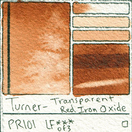 PR101 Turner Watercolor Transparent Red Iron Oxide Color Art Pigment Database Swatch Card