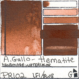 PR102 A Gallo Handmade Watercolor Hematite art color colour mixture pigment watercolor water swatch test