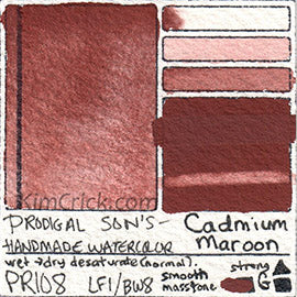 PY43 Prodigal Son's Handmade Watercolor Goethite rare pigment art swatch violet shade lightfast test card water colour color