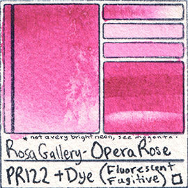 PR122 Fluorescent Dye BV10 Rhodamine Rosa Gallery Opera Rose Watercolor Paint