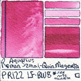 PR122 Pigment Roman Szmal Quin Magenta Primary Mixing Color Aquarius Watercolor Swatch