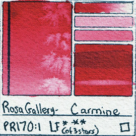 PR170:1 Rosa Gallery Watercolor Carmine Handprint Art Pigment Swatch Color Chart