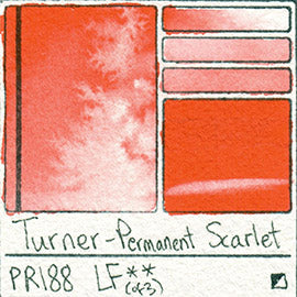 PR188 Turner Watercolor Permanent Scarlet Color Art Pigment Database Swatch Card