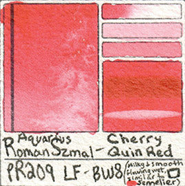 PR209 Roman Szmal Cherry Quin Red Aquarius Watercolor Professional Poland Swatch Color Chart