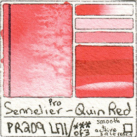 PR209 Sennelier Quinacridone Red Watercolor Lightfast Pigment List Database