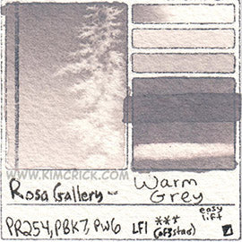 PR254 PBk7 PW6 Rosa Gallery Warm Grey watercolor swatch card pigment art colour water masstone diluted astm database