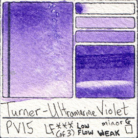 PV15 Turner Watercolor Ultramarine Violet Color Pigment Database Swatch Card