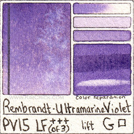 PV15 Ultramarine Violet Watercolor Rembrandt Color Separation Granulation Pigment Database