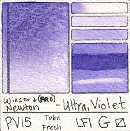 winsor and newton pv15 ultramarine violet watercolor purple granulating pigment database