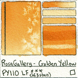 PY110 Rosa Gallery Watercolor Golden Yellow Handprint Art Pigment Swatch Color Chart