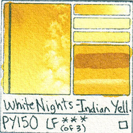 PY150 White Nights Watercolor Indian Yellow Art Pigment Database