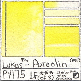 PY175 Lukas Pro Watercolor Aureolin Hue Pigment Database Color Chart