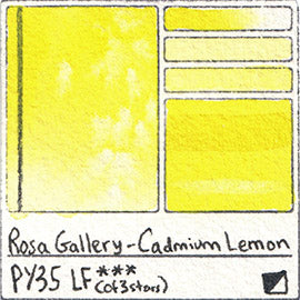 PY35 Rosa Gallery Watercolor Cadmium Lemon Handprint Art Pigment Swatch Color Chart