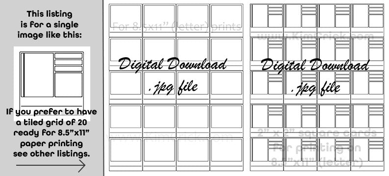 Swatch card printables digital file instant download watercolor gouache acrylic colored pencil template