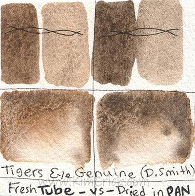 Tigers eye genuine watercolor daniel smith hard to rewet scrubbing activate wet brush tube pan